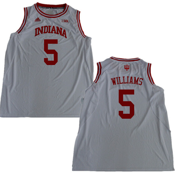 Men #5 Troy Williams Indiana Hoosiers College Basketball Jerseys Sale-White